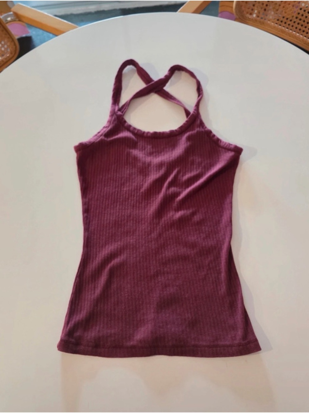 Free People Ribbed Crisscross Tank Top - Burgundy